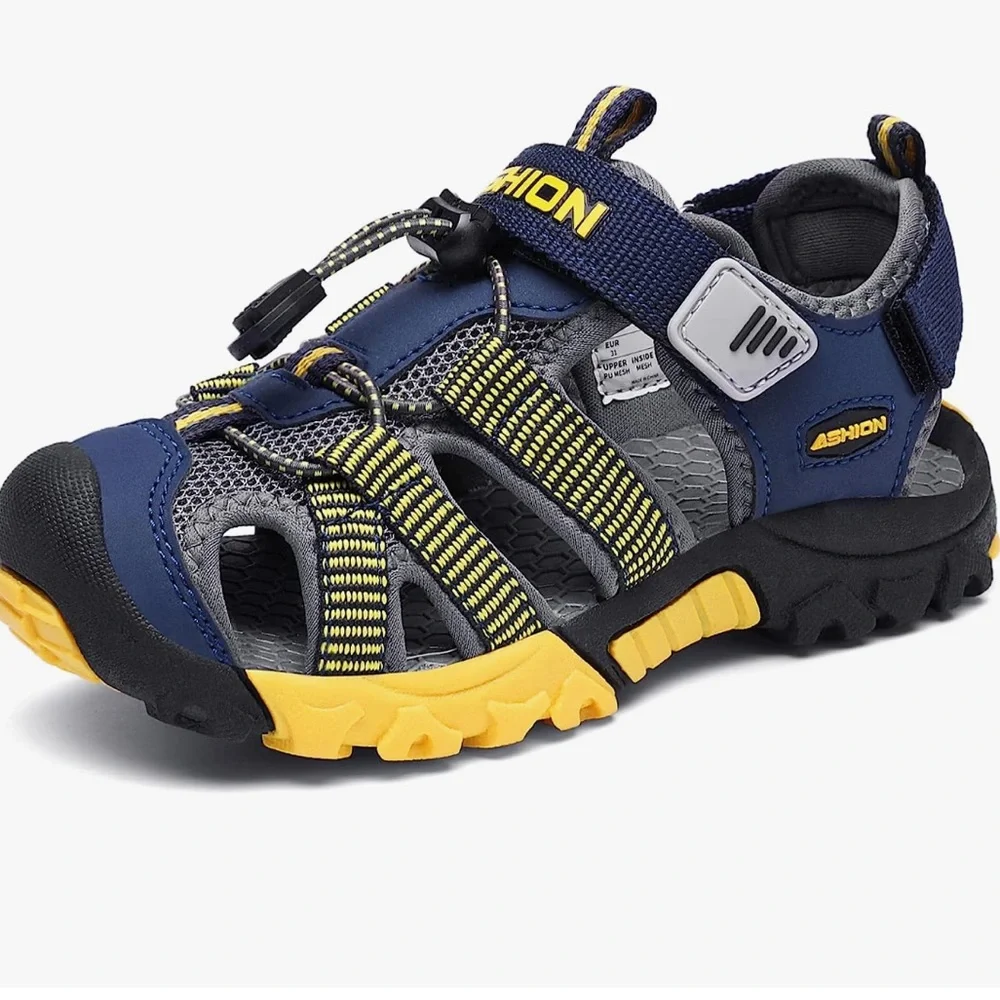 NWT Littleplum Boys Sandals yellow Summer Shoes Walking Hiking Outdoor Size 13